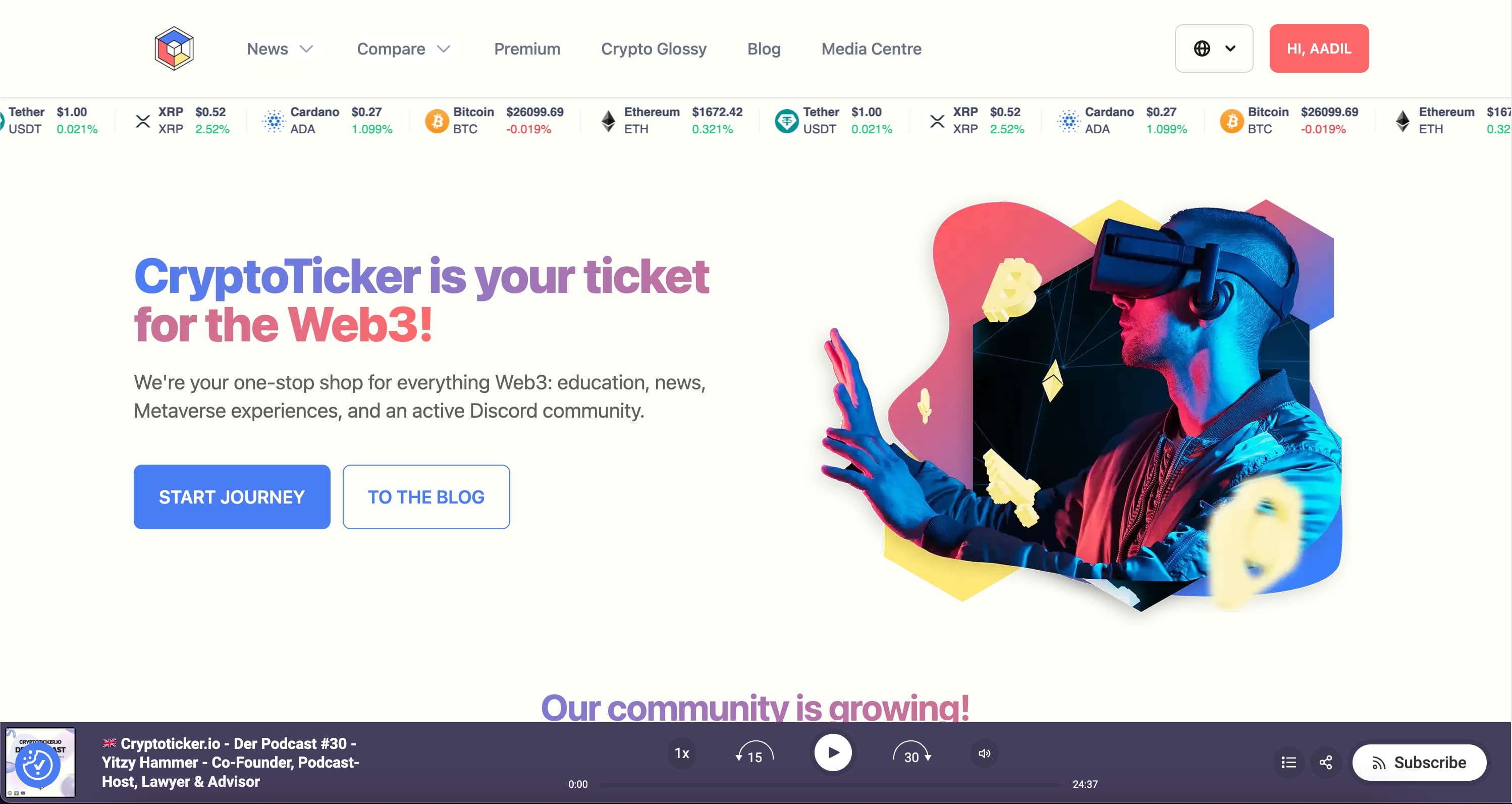 Cryptoticker project preview